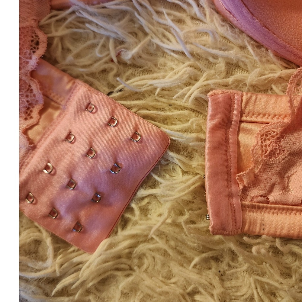 Aerie Real Good Plunge Bra 40D Peach Pink Floral Lace Underwire NWT - Picture 10 of 11